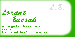 lorant bucsak business card